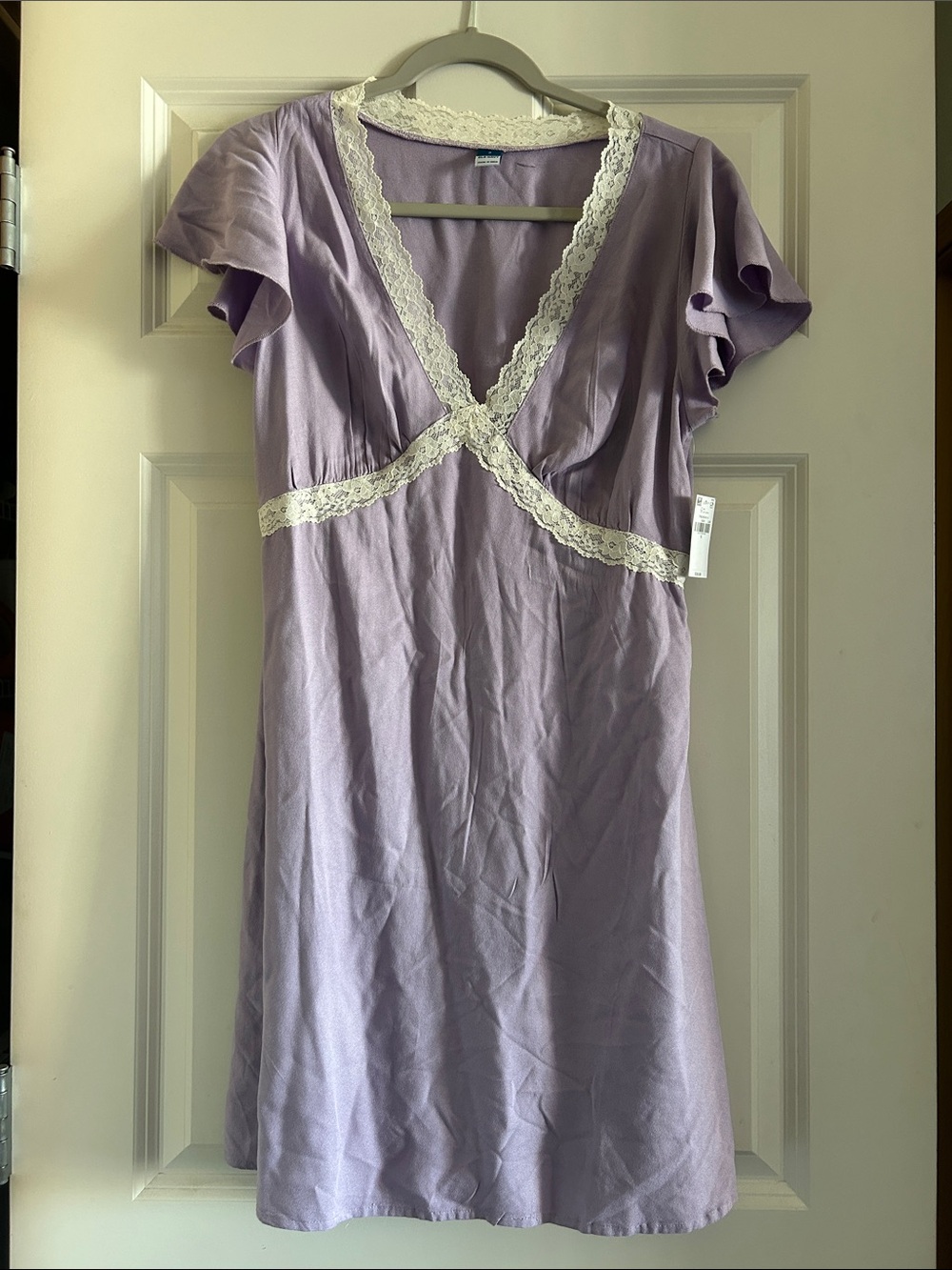 Old Navy fit & flare crepe lace trim mini dress S
